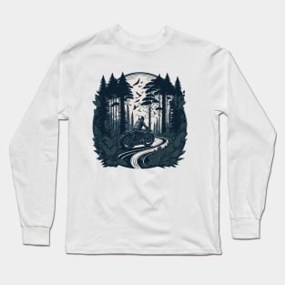 Cafe Racer Ride In Woods Long Sleeve T-Shirt